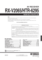 Yamaha RXV-2065 - Service Manual1